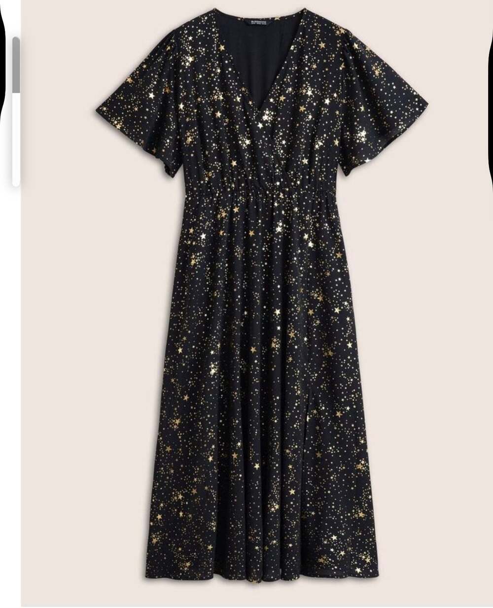 Plus Size 22-24 3X BloomChic Black Glitter Star Maxi Dress with Pockets RARE - Picture 2 of 8
